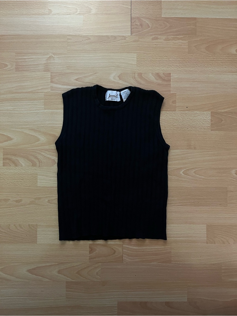 Sears Black Ribbed Sleeveless Top